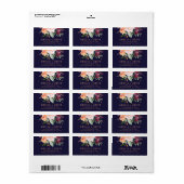 Herbstblumenhochzeit - Rose Adressaufkleber (Vorne)