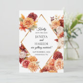 Herbstblumenhochzeit Save The Date (Stehend Vorderseite)