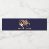 Herbstblumenhochzeit Wasserflaschenetikett (Einzelnes Label)