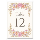 Herbstblumenhochzeit - Wildblumen Tischnummer (Vorderseite)