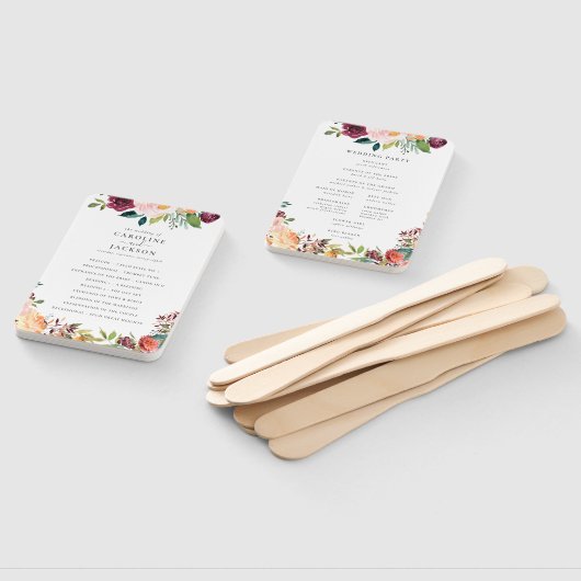 Herbstblumenhochzeitprogramm Fächer (Non-assembled)