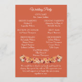 Herbstblumenhochzeitprogramm Programm (Rückseite)