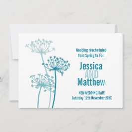 Herbstblumenköpfe im Aqua aquamarine Hochzeit neu  Einladung