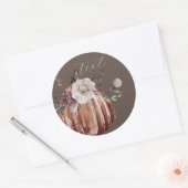 Herbstblumenkürbis braun, Terrakotta, abstumpf Runder Aufkleber (Umschlag)