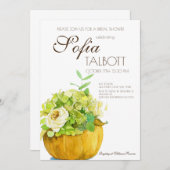 Herbstblumenkürbis Brautdusche Einladung (Vorne/Hinten)