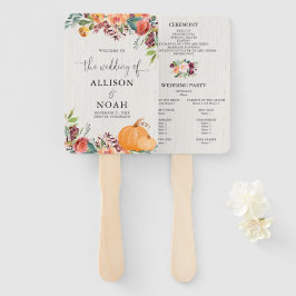 Herbstblumenkürbis Wasserfarbenprächtige Hochzeits Fächer