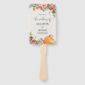 Herbstblumenkürbis Wasserfarbenprächtige Hochzeits Fächer (Vorderseite)