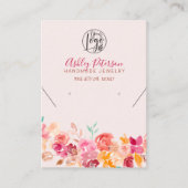 Herbstblumenlogoschmuck Ohrring Qr-Code Visitenkarte (Vorderseite)