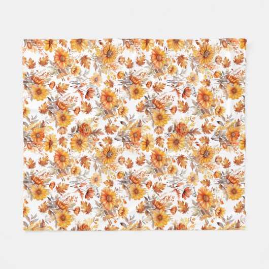 Herbstblumenmuster B01 Fleecedecke (Vorderseite (Horizontal))