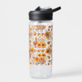 Herbstblumenmuster B01 Trinkflasche (Links)