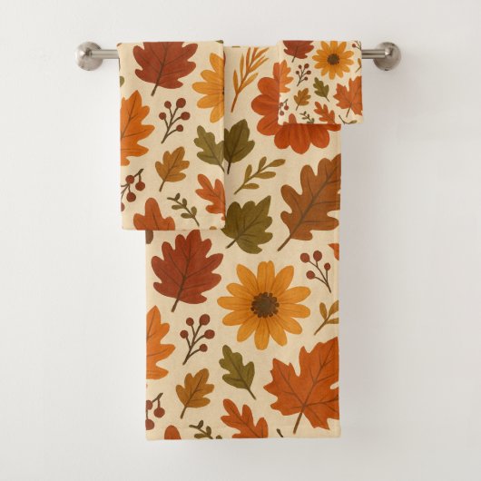 Herbstblumenmuster Badhandtuch Set (Insitu)