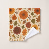 Herbstblumenmuster Badhandtuch Set (Waschlappen)