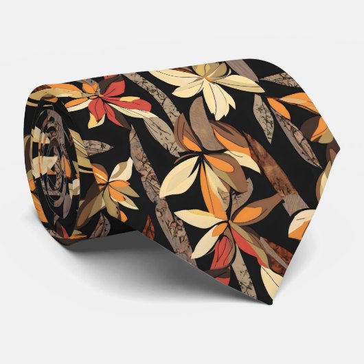 Herbstblumenmuster Krawatte (Gerollt)