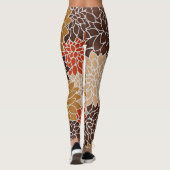 Herbstblumenmuster Leggings (Rückseite)