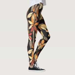 Herbstblumenmuster Leggings