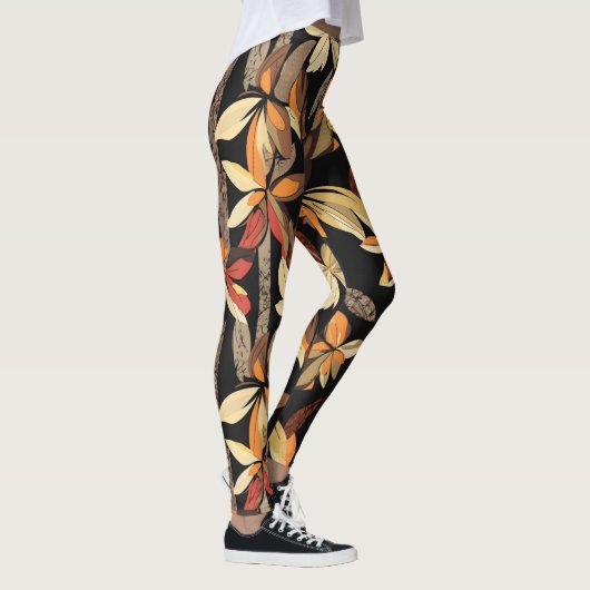 Herbstblumenmuster Leggings (Rechts)