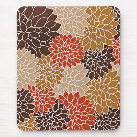 Herbstblumenmuster Mousepad (Vorne)