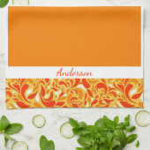 Herbstblumenpaisley personalisiert geschirrtuch (Gefaltet)