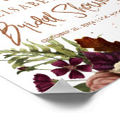 Herbstblumenrost Brautparty Begrüßungszeichen Poster (Ecke)