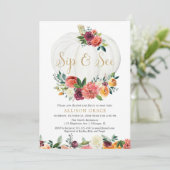 Herbstblumenschlamm sehen Gender-neutral treffen B Einladung (Stehend Vorderseite)