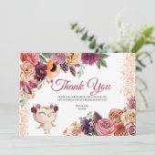 Herbstblumenschüssel Dankeschön Karte (Stehend Vorderseite)