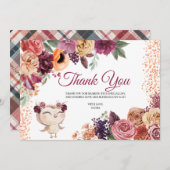 Herbstblumenschüssel Dankeschön Karte (Vorne/Hinten)