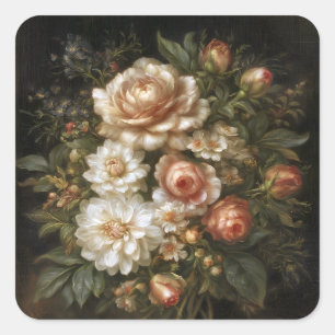 Herbstblumenstrauß Quadratischer Aufkleber