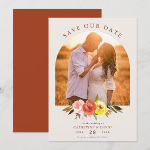 Herbstblumenüberdachter individueller Coupé-Foto-H Save The Date