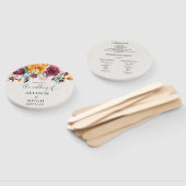 Herbstblumenwasserfarbe rustikales Hochzeitsprogra Fächer (Non-assembled)