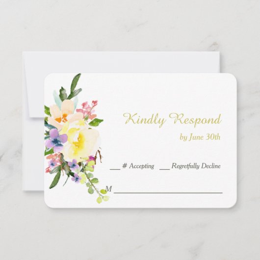 HerbstblumenWedding RSVP Karte (Vorderseite)