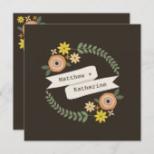 Herbstblumenzeremonie von Brautpaaren Einladung (Vorne/Hinten)