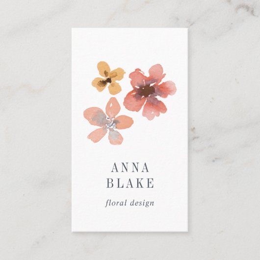 Herbstblüte | Wasserfarben Vertikal Visitenkarte (Vorderseite)