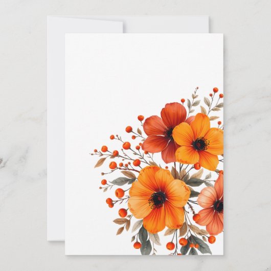 Herbstblüten Berry Fall in Liebe Brautparty Einladung (Rückseite)