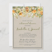 Herbstblüten Blumenfall Orange Probe Dinner Einladung (Vorderseite)