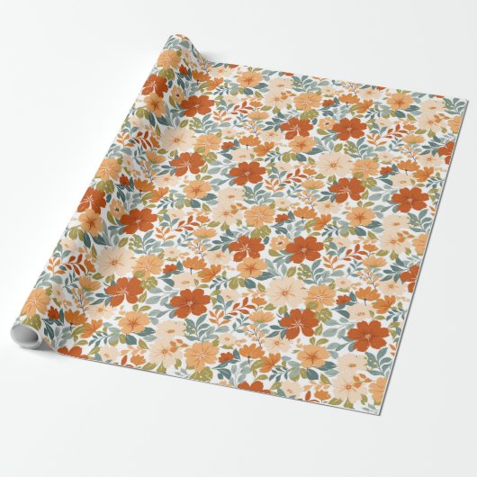Herbstblüten - Blütenwiese fallen Geschenkpapier (Ungerollt)