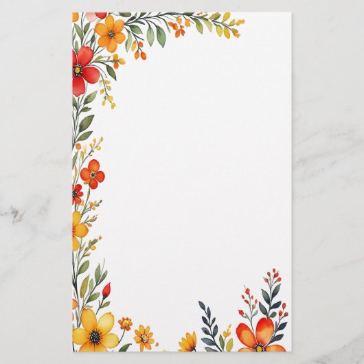 Herbstblüten Briefpapier (Vorderseite)