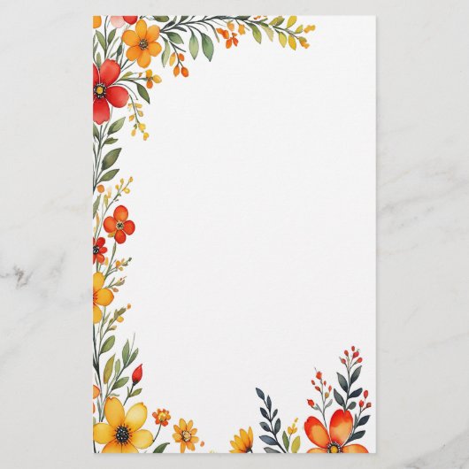 Herbstblüten Briefpapier (Rückseite)