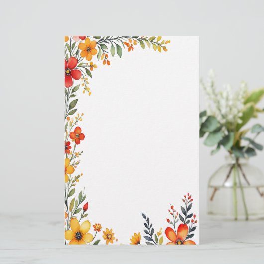 Herbstblüten Briefpapier (Stehend Vorderseite)