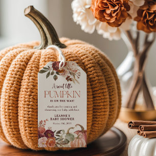 Herbstblüten 'ein kleiner Kürbis' Baby Shower Gesc Geschenkanhänger