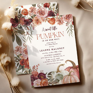 Herbstblüten 'ein kleiner Kürbis' Babyparty Einladung