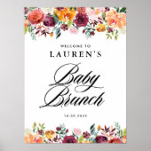 Herbstblüten floral Baby Brunch Willkommen Poster (Vorne)