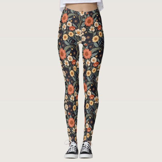 Herbstblüten Leggings (Vorderseite)