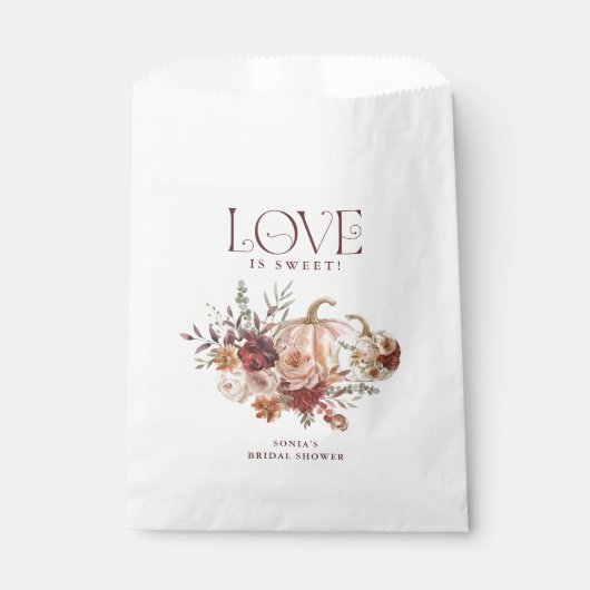 Herbstblüten "Liebe ist süß" Herbst Brautparty Geschenktütchen (Vorderseite)