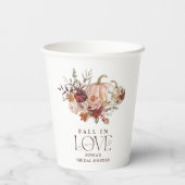 Herbstblüten, Pumpkin-Brautparty der Liebe sinken Pappbecher (Rückseite)