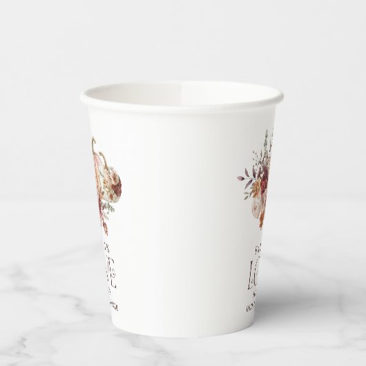 Herbstblüten, Pumpkin-Brautparty der Liebe sinken Pappbecher (Links)