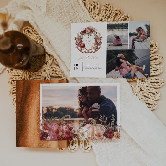 Herbstblüten | Wappen Hochzeit 4 Foto Save The Date