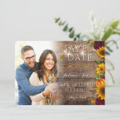 Herbstblütenblüte Rustikales Foto Save the Date (Stehend Vorderseite)