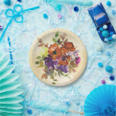 Herbstblütenblütenblauer Lila Blauer Brunnenblauer Pappteller (Party)