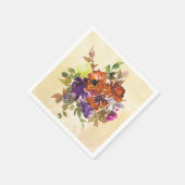 Herbstblütenblütenblauer Lila Blauer Brunnenblauer Serviette (Ecke)