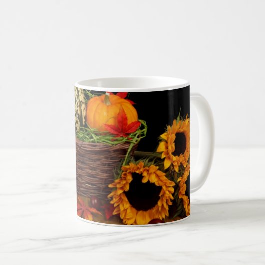 Herbstblütendekoration Kaffeetasse (VorderseiteRechts)